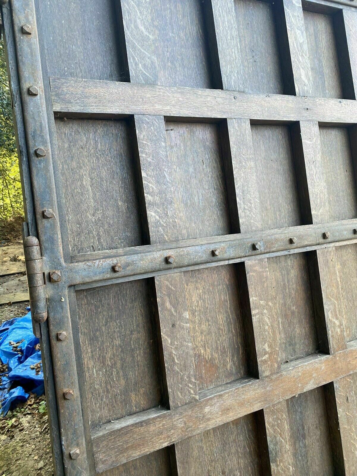 photo buy Solid Oak Castle Manor Door Arched Old Period Wood Antique Reclaimed Iron Rare