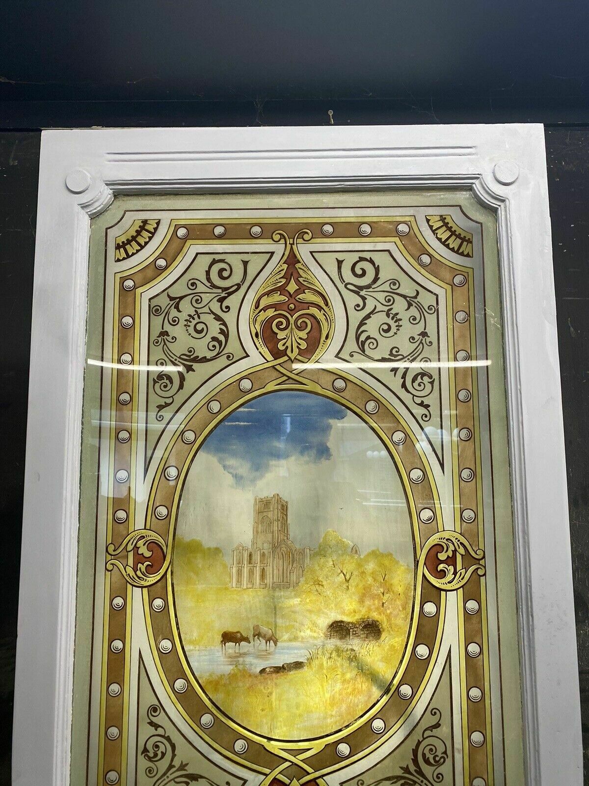 Victorian Stained Glass Door Reclaimed Period Old Antique Vestibule Internal photo furniture