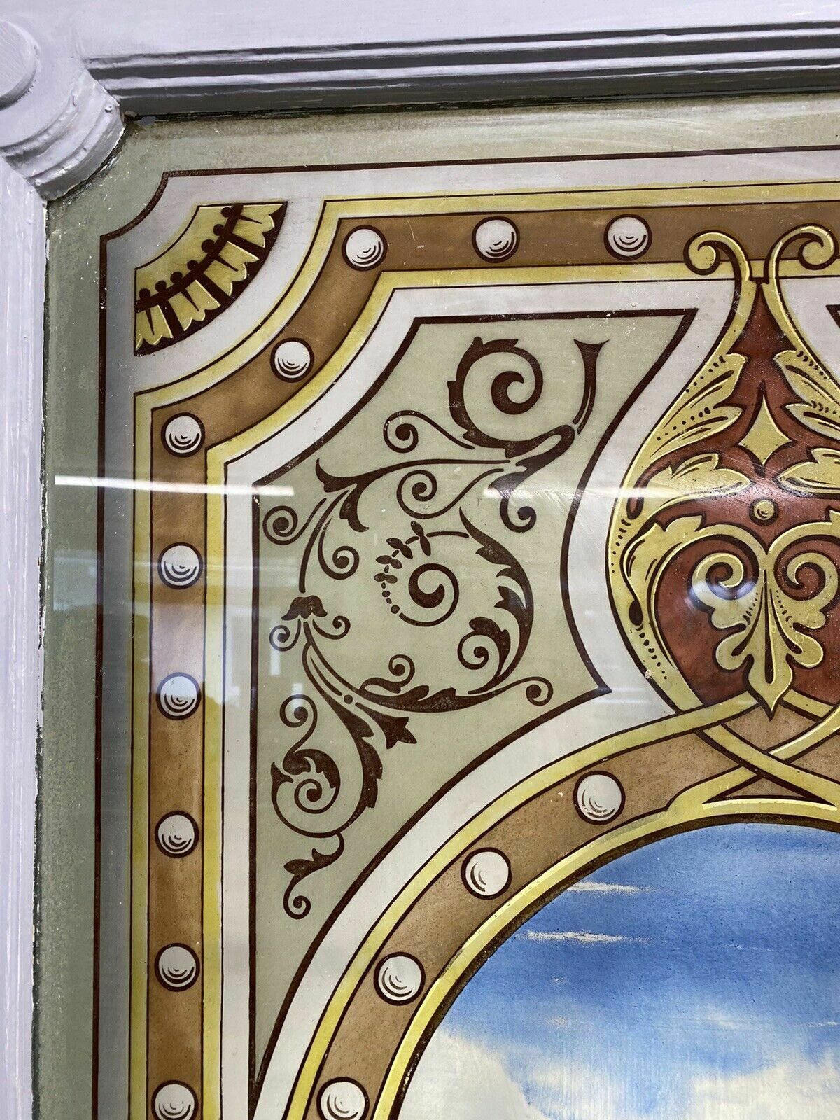 Victorian Stained Glass Door Reclaimed Period Old Antique Vestibule Internal photo vintage