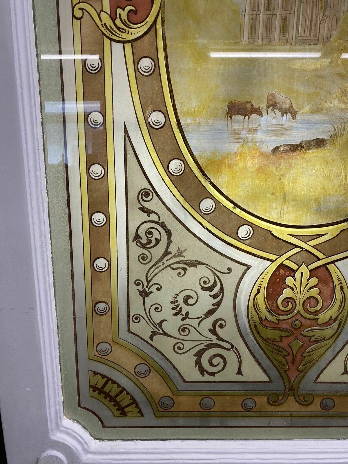 Home Fixtures Victorian Stained Glass Door Reclaimed Period Old Antique Vestibule Internal photo