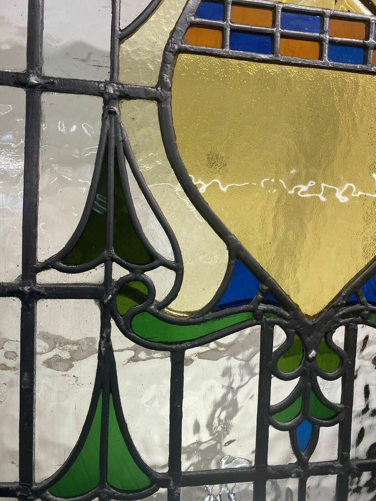 20s 30s Stained Glass Front Door Period Old Reclaimed Antique Lead Wood Refurb photo buy