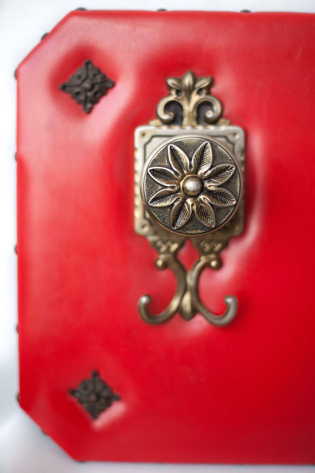 Vintage Coat Rack, Red, Coat Rack, Vestiary, Skai, Crochet, Brass Patère,Wall Coat Rack, Hooks, Home Decor photo Furniture