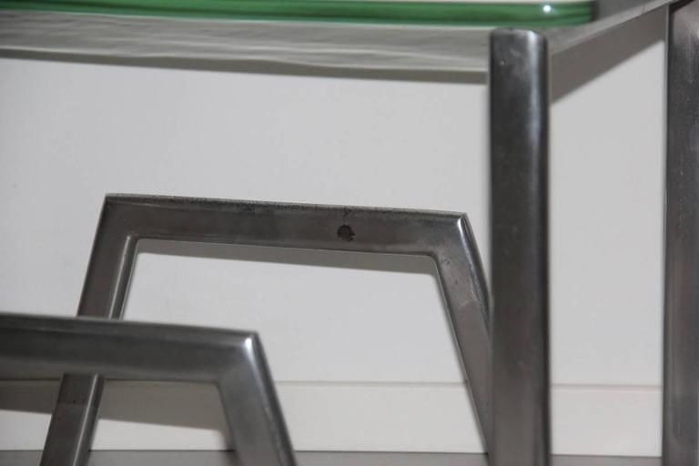 Table Of 1930s Minimalist French Metal Chrome Crystal Often Mid Century Modern photo Furniture