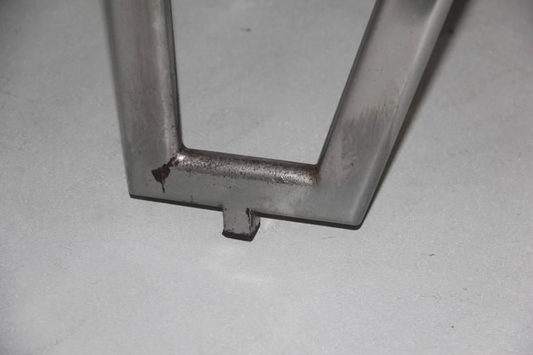 Table Of 1930s Minimalist French Metal Chrome Crystal Often Mid Century Modern photo vintage