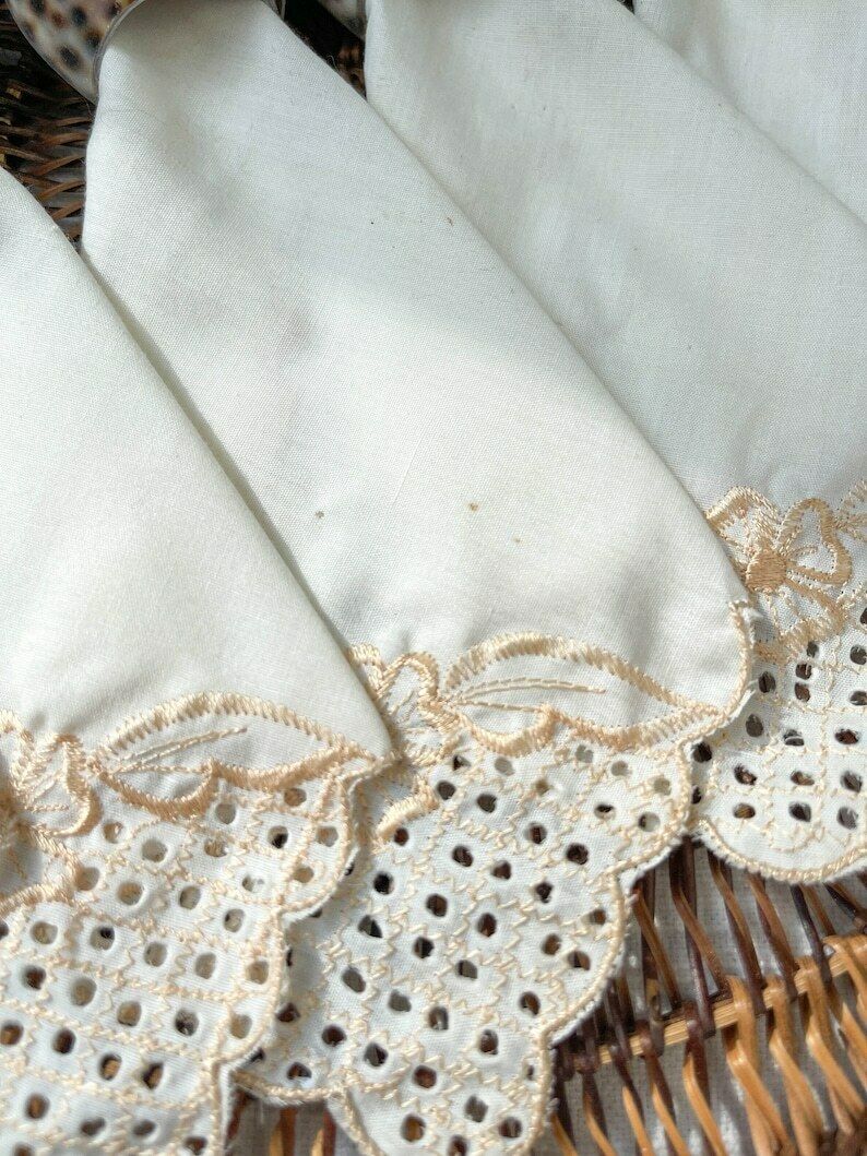 Rattan Placemat, Coasters, Embroidered Napkins And Cowrie Shell Napkin Ring ~ Vintage Placemat ~ Bohemian Table photo buy