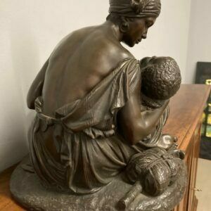 photo furniture Antico Grande Bronzo “Maternal Tenderness “ Jean Joseph Jaquet XIX Sec Maternità Orientalista