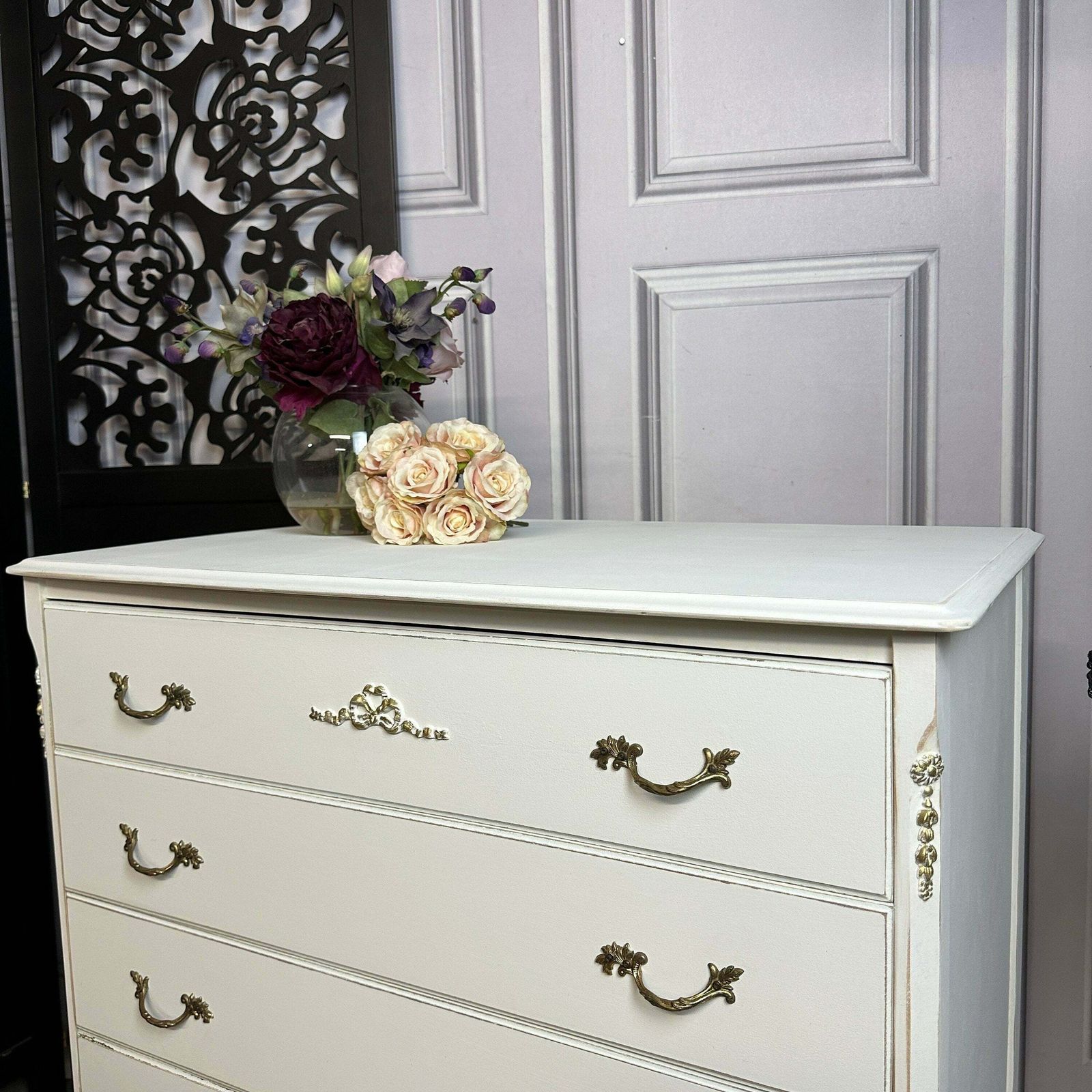 French Style Chest Of Drawers Louis Style Drawers Painted White Commissions Open photo Furniture