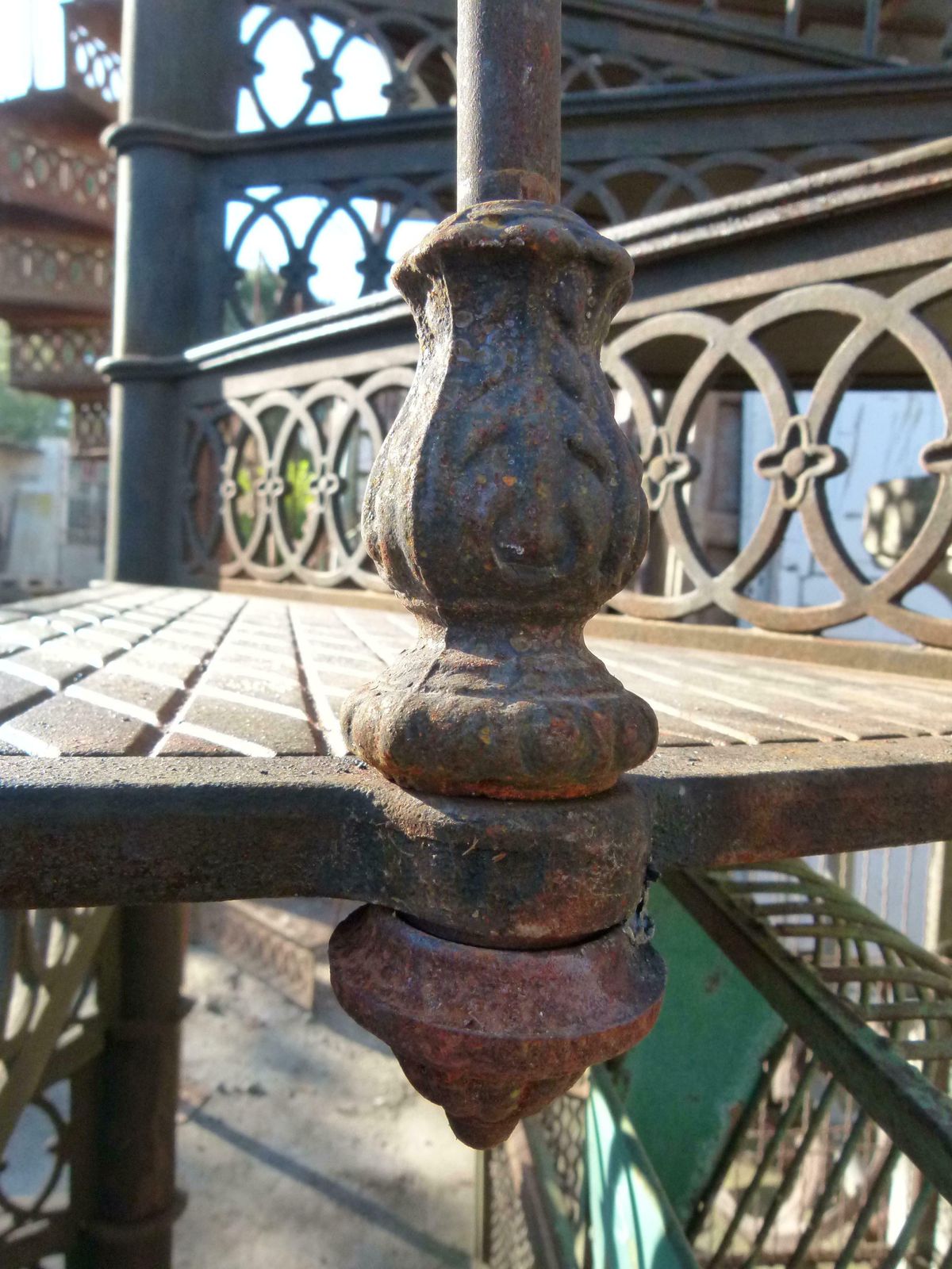 20th Century Art Nouveau Style Cast Iron Spiral Staircase From Spain photo vintage