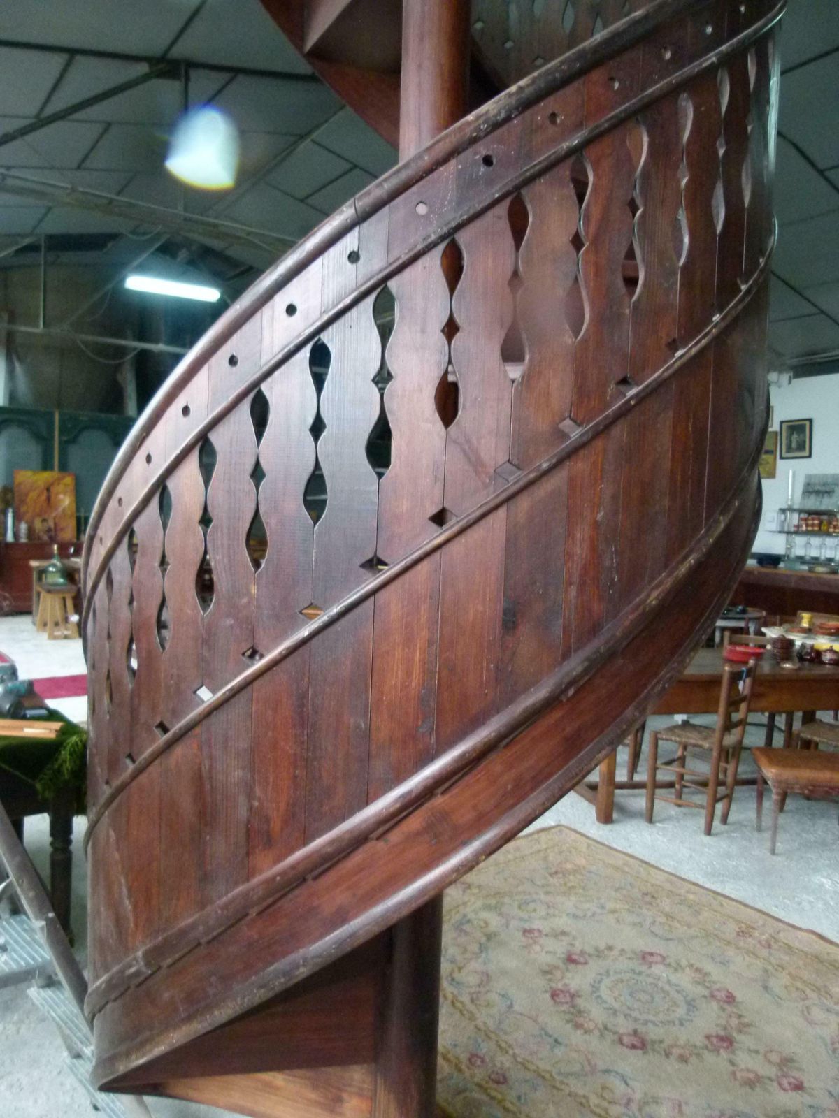 Early 20th Century Spiral Wooden Staircase From Spain photo for sale