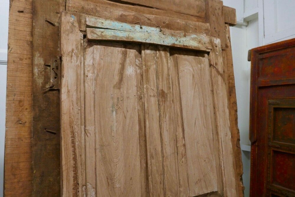 Anglo Indian Painted Doors In Original Frame, Wall Art photo vinterior