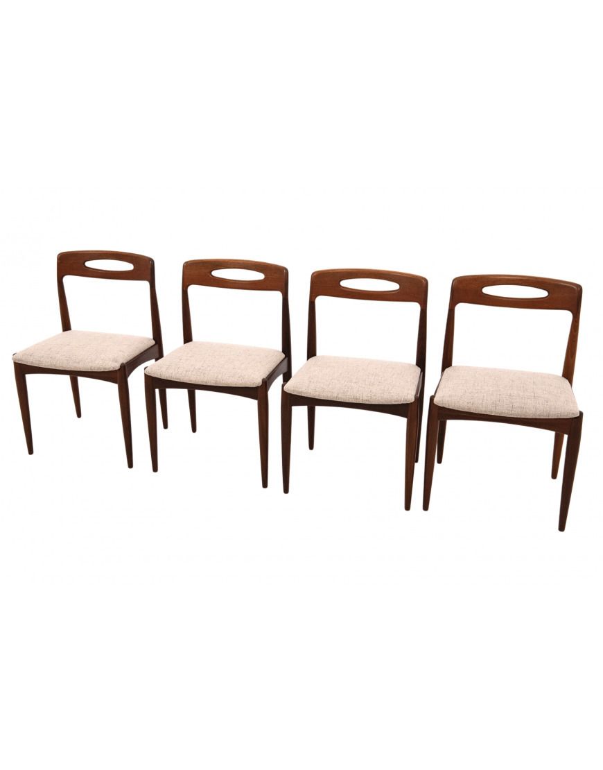 Teak Chairs Designed By Johannes Andersen For Uldum Møbelfabrik, Denmark, 1960. photo for sale