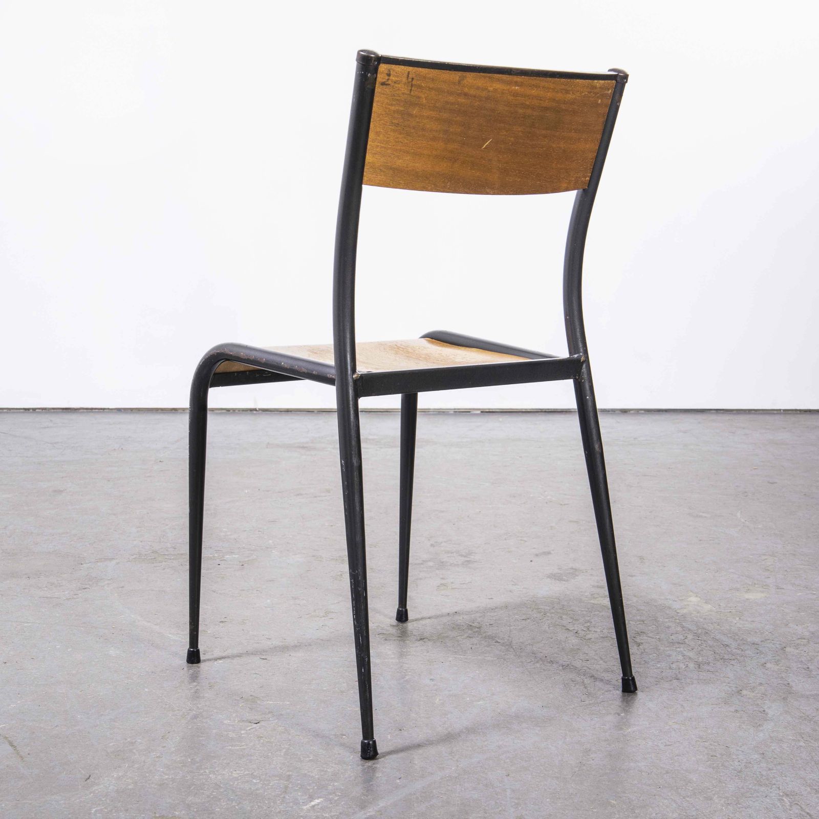 1950’s French Mullca Black Tapered Leg School Dining Chairsvarious Quantities Available photo 114.0