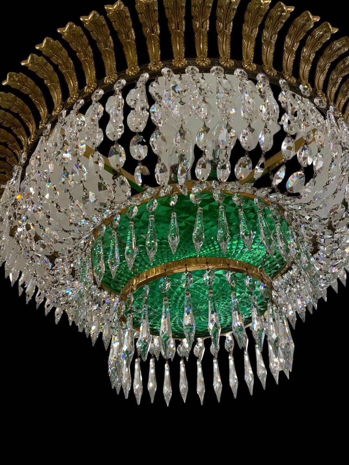 X Large Hand Cut Crystal Chandelier Baguette French Light French Ormolu V Rare photo 17700.0