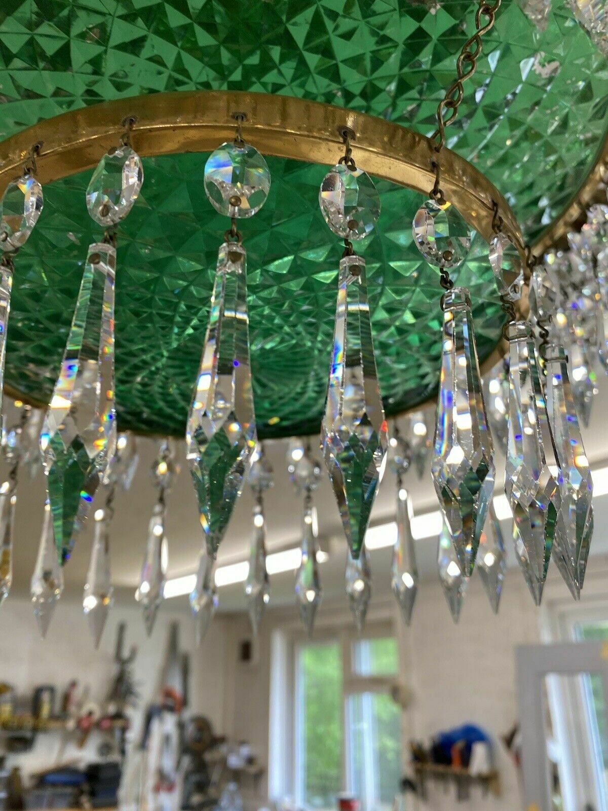 Lighting X Large Hand Cut Crystal Chandelier Baguette French Light French Ormolu V Rare photo