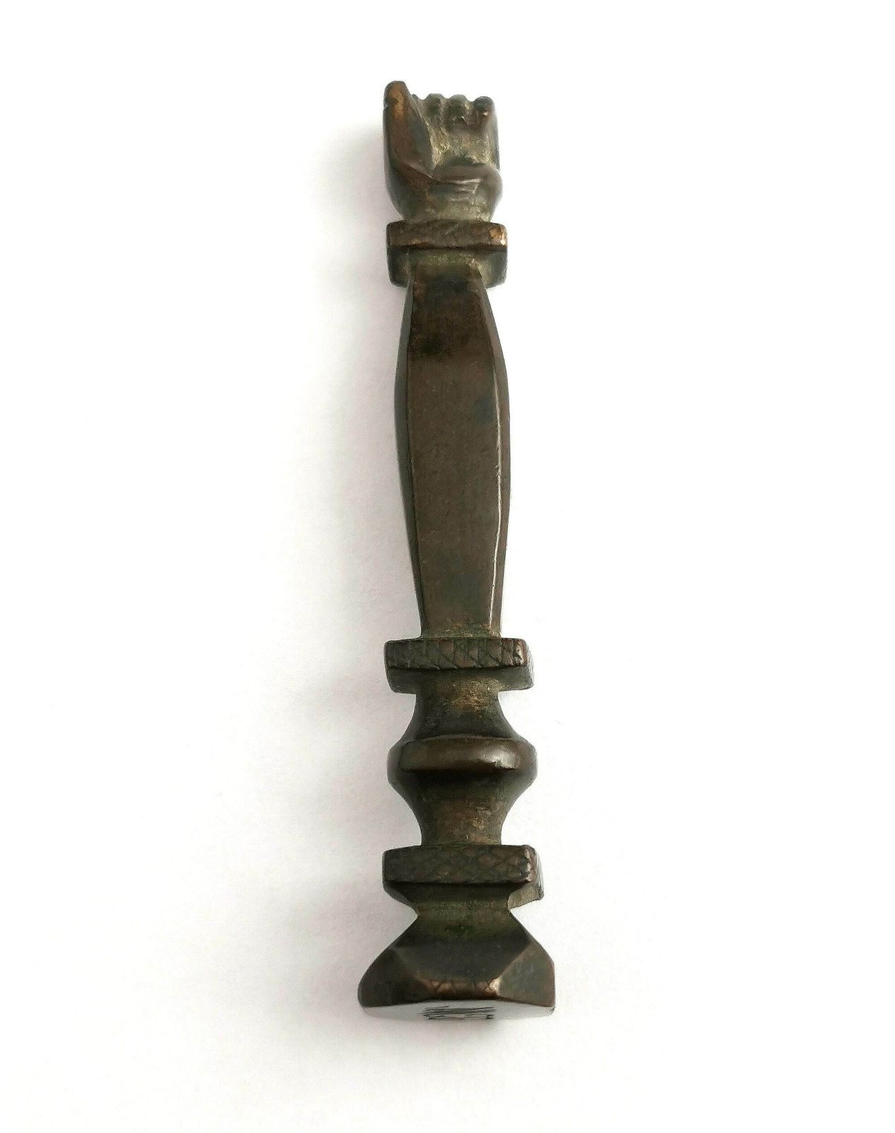 Antique Bronze Wax Seal, Desk Seal, Figa Hand photo 206.0