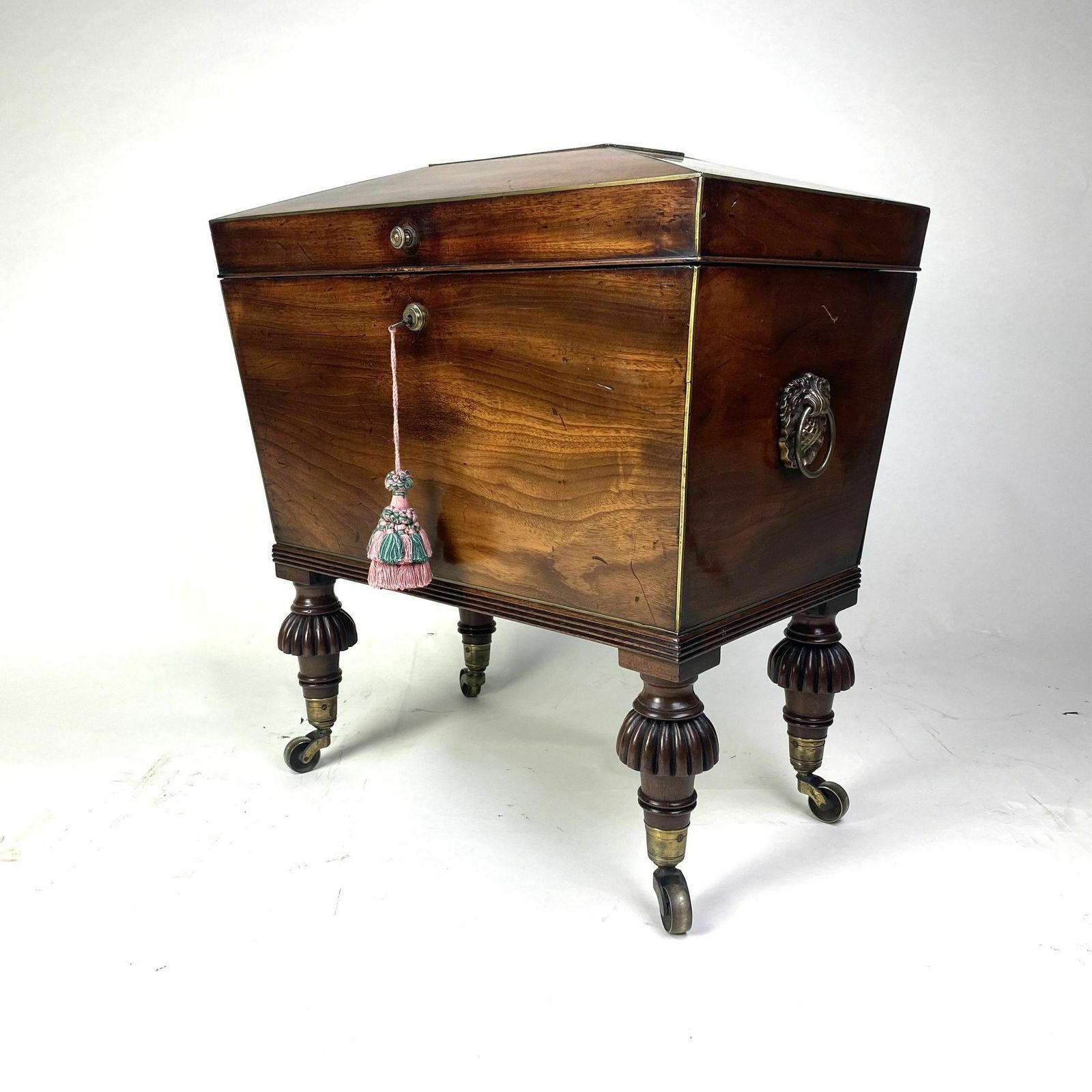 Small Regency Mahogany Sarcophagus Shaped Cellarette photo for sale