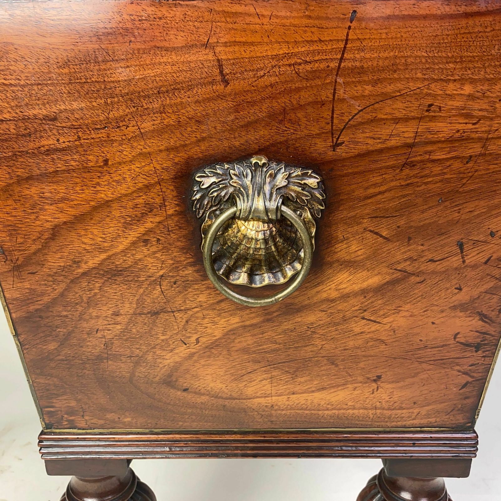 Small Regency Mahogany Sarcophagus Shaped Cellarette photo vintage