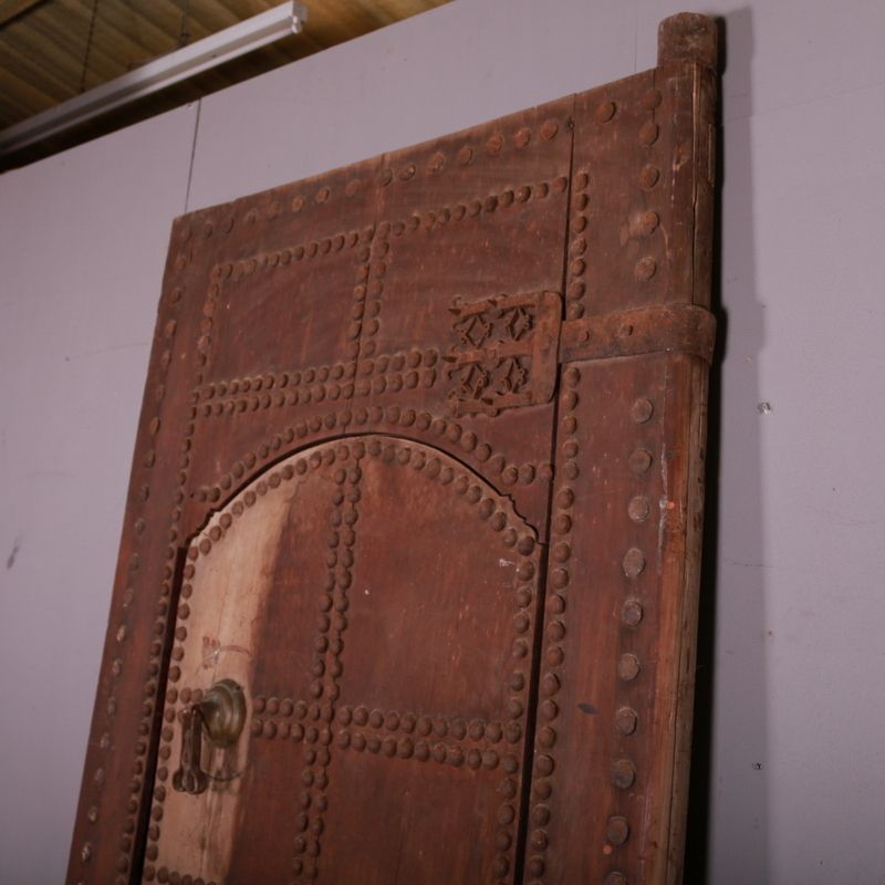 Moroccan Wooden Studded Door And Frame photo for sale