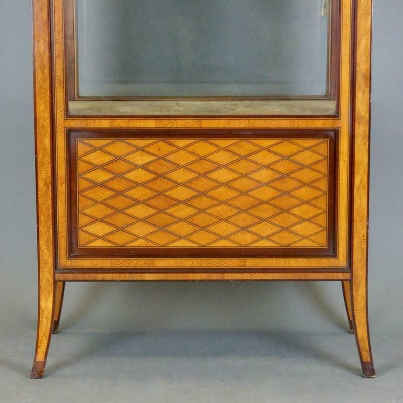 A Superb Satinwood Parquetry Display Cabinet photo furniture