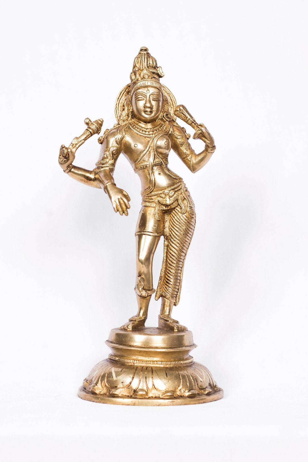 Large Brass Dancing Girl Sculpture | Female Oriental Statue | Beautiful Brass Woman Figurine photo furniture