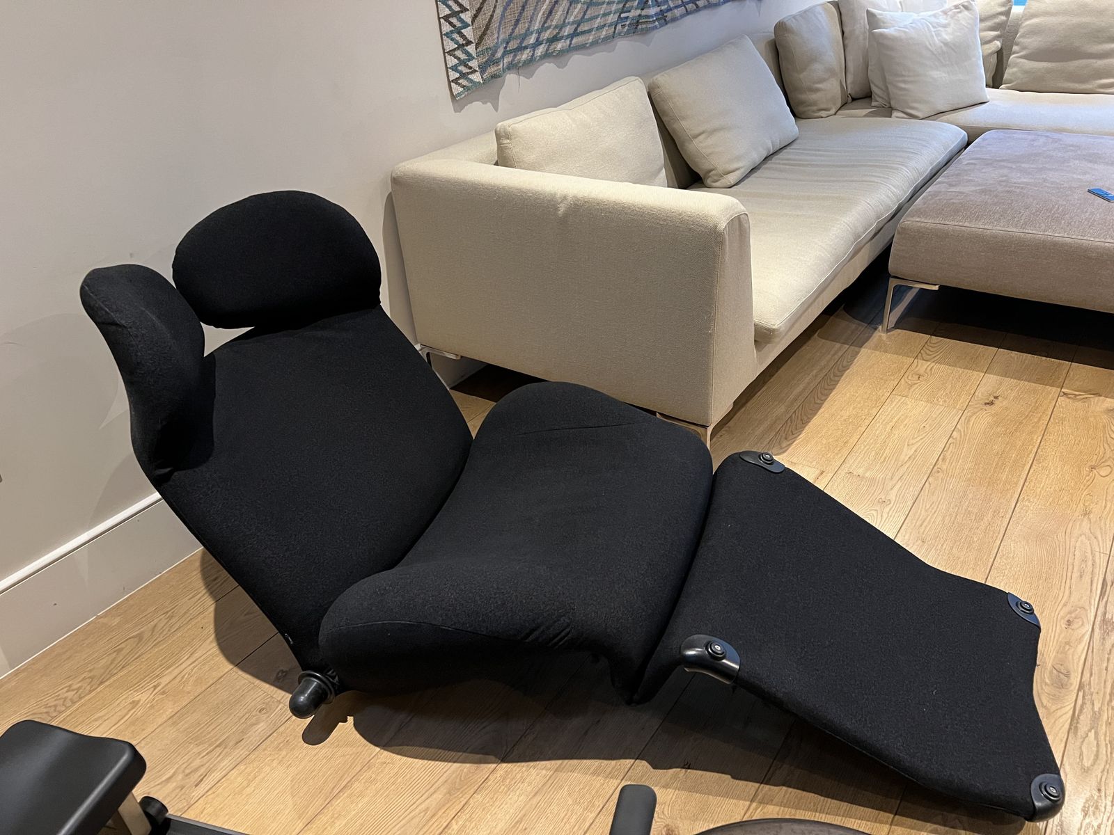 Cassina Wink Chair In Black Upholstery