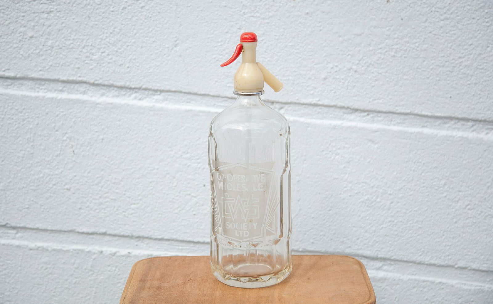 Vintage Syphon, English Glass Syphon Co Operative Wholesale Society Ltd, Kitchen, Glass Bottle, Soda, Collection, Made In Uk, 60's