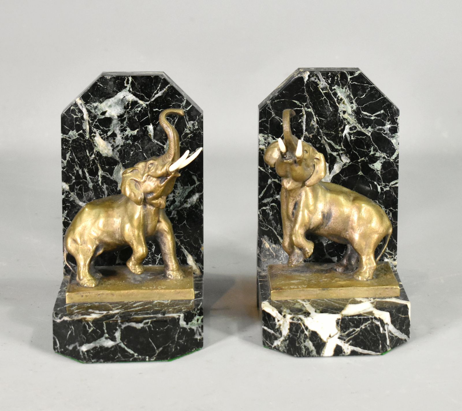 Pair Of French Art Deco Bookends Signed H Fady In Bronze