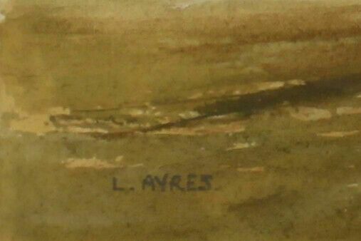Watercolour By L A Ayres. Titled "Bridlepath Near Lechlade" photo for sale