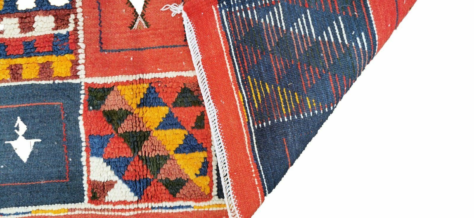 R581  Colourful Tribal Handmade Moroccan Rug. Medium Berber Carpet photo 620.0