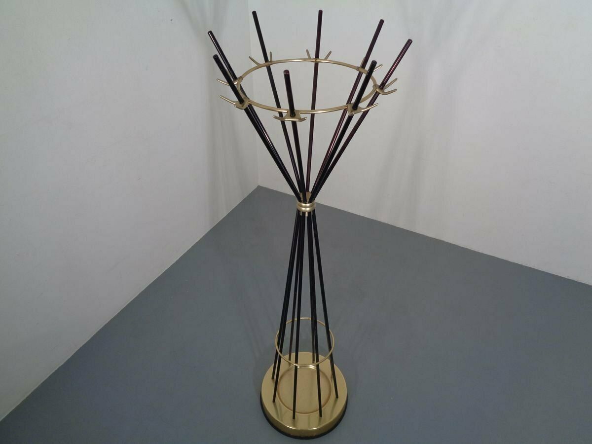 Italian Copper & Steel Tubular Coat Rack, 1950s photo for sale