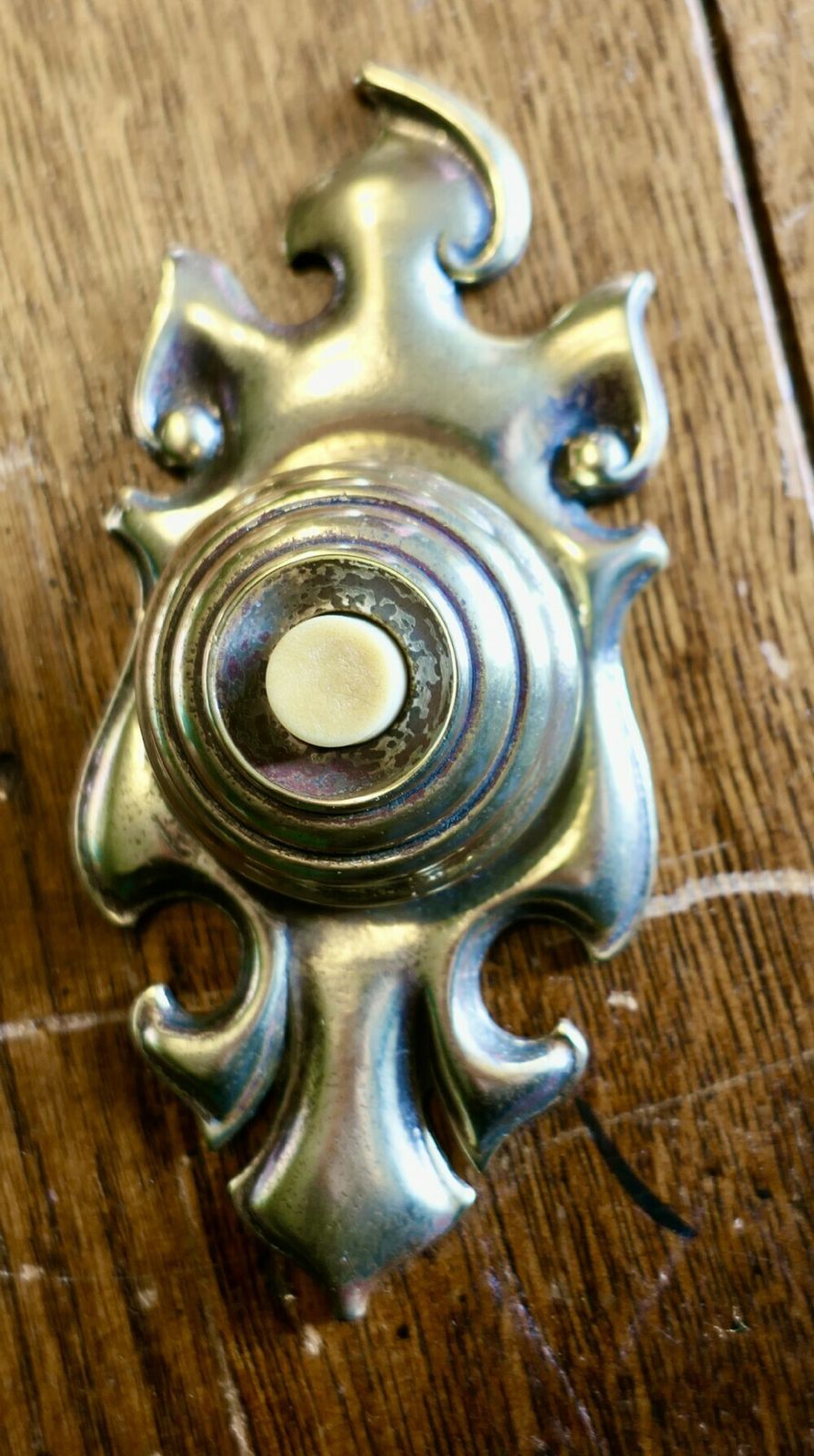 Superb Art Nouveau Brass Bell Push