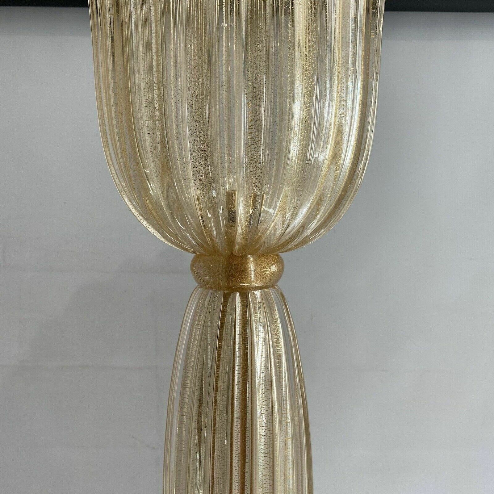 photo for sale Signed Archimede Seguso Murano Glass Floor Lamp Gold Italian Art Deco 1980s