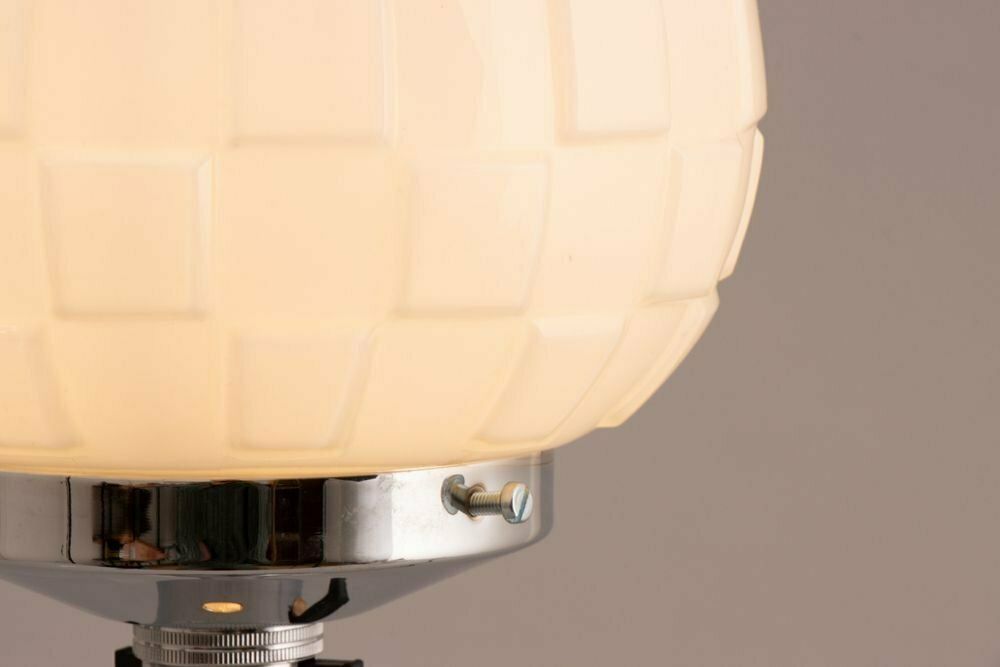 photo furniture British Modernist Art Deco Table Lamp With Original Opal Glass Shade C.1930