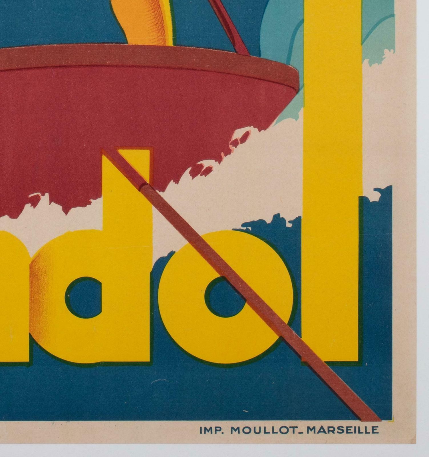 Bandol 1930s French Travel Poster, Sports, Ski, Andre Bermond photo vintage