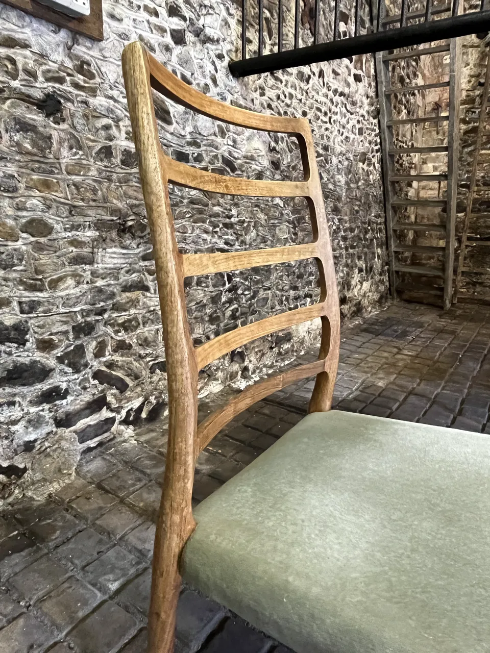 photo furniture Set Of Eight (8) Danish Jl Møller High Ladder Back Dining Chairs, 1960s