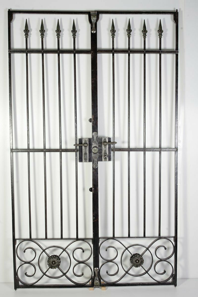 Antique Iron Wrought Double Doors, Bohemia, 1880s