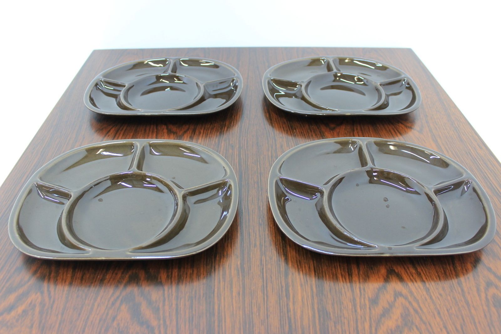 Set Of Four Fondue Plates, Gien Pottery, France, 1970s photo furniture