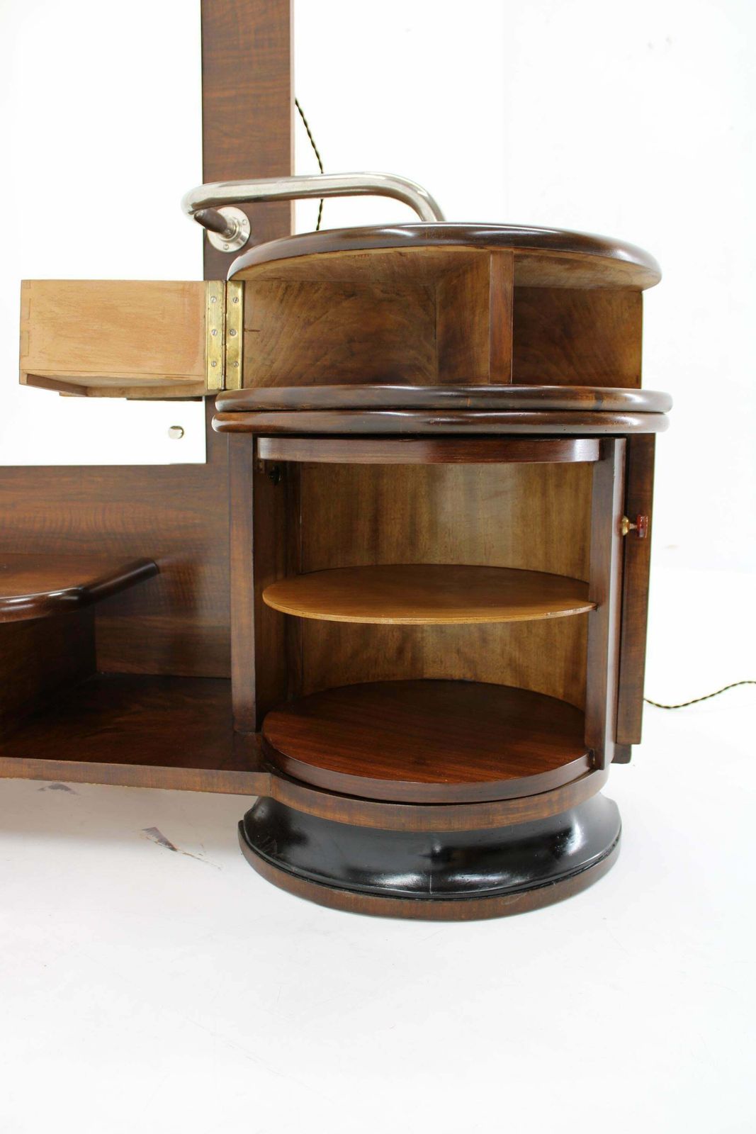 1930s Art Deco Toilet Cabinet With Mirror In Walnut, Czechoslovakia photo buy