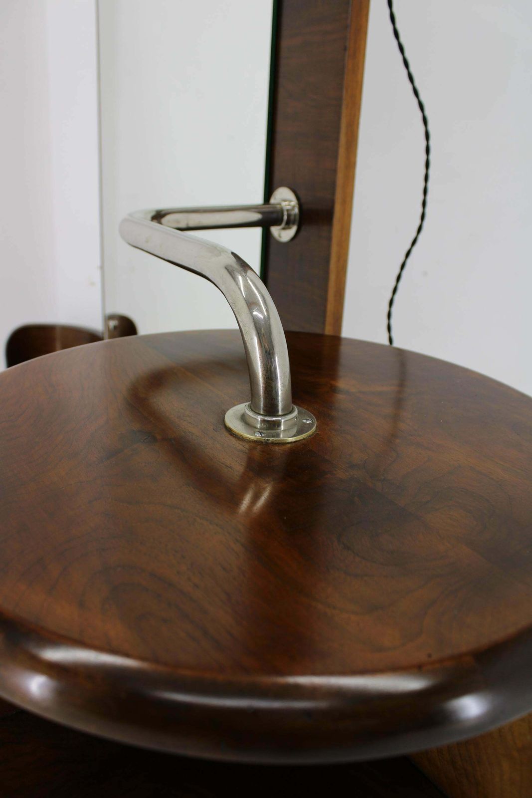 Furniture 1930s Art Deco Toilet Cabinet With Mirror In Walnut, Czechoslovakia photo