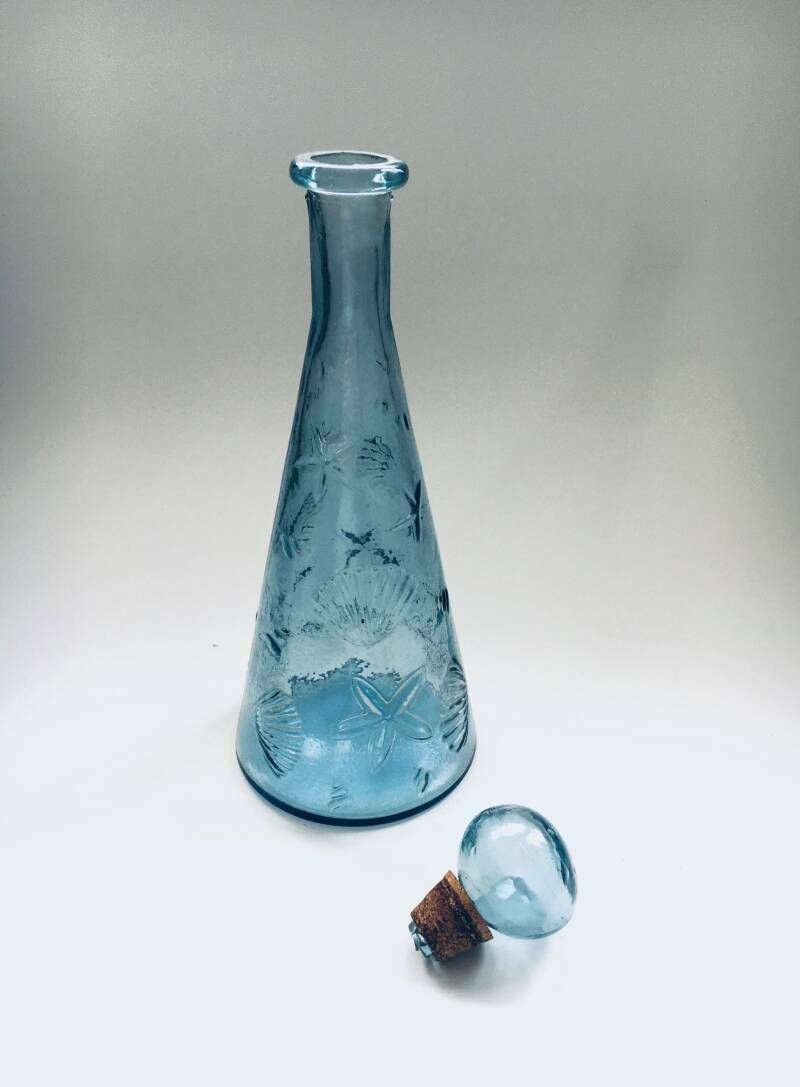 Vintage Empoli Glazen Schelp Karaf, Italië, Ca. Jaren 1960 photo Woonaccessoires