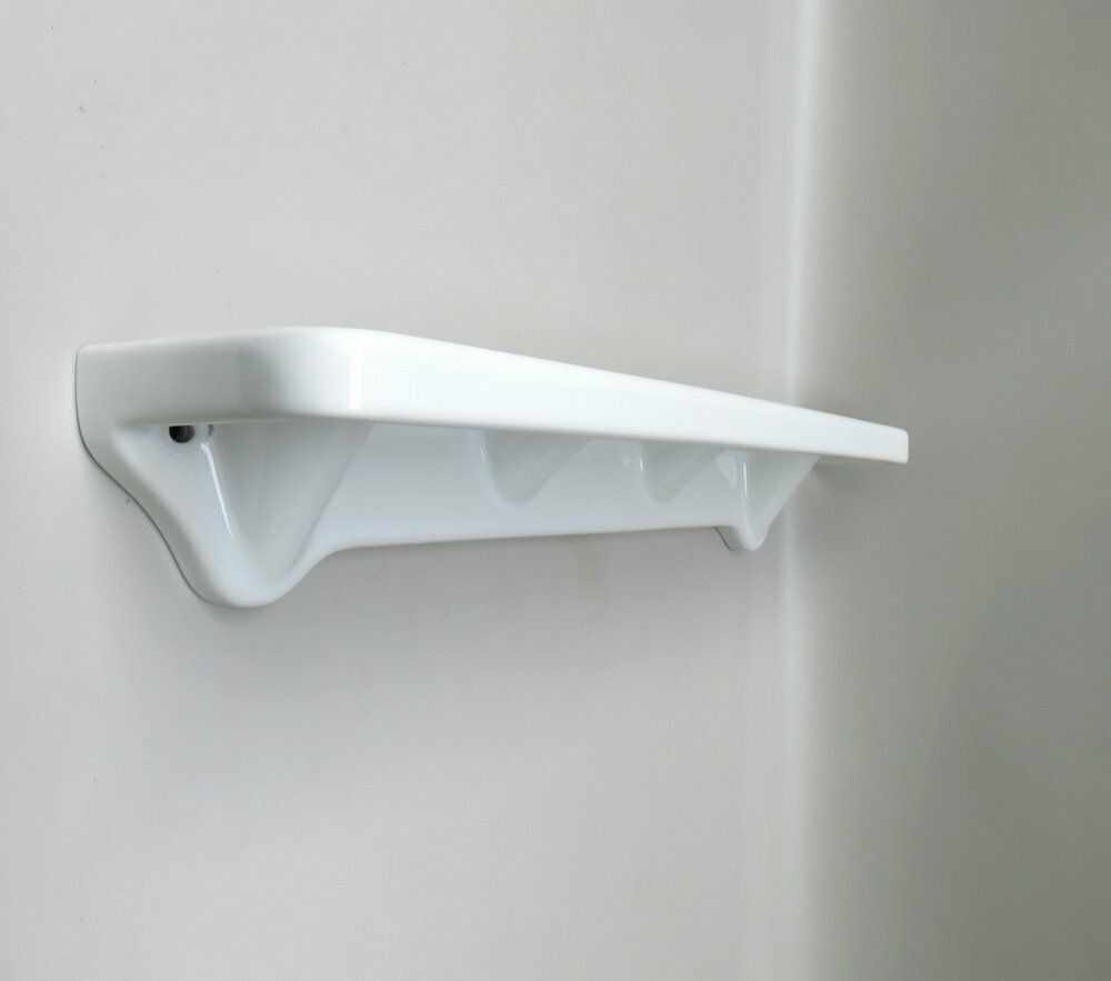 Bathroom Tray Wall Console In Porcelain White, 1950s