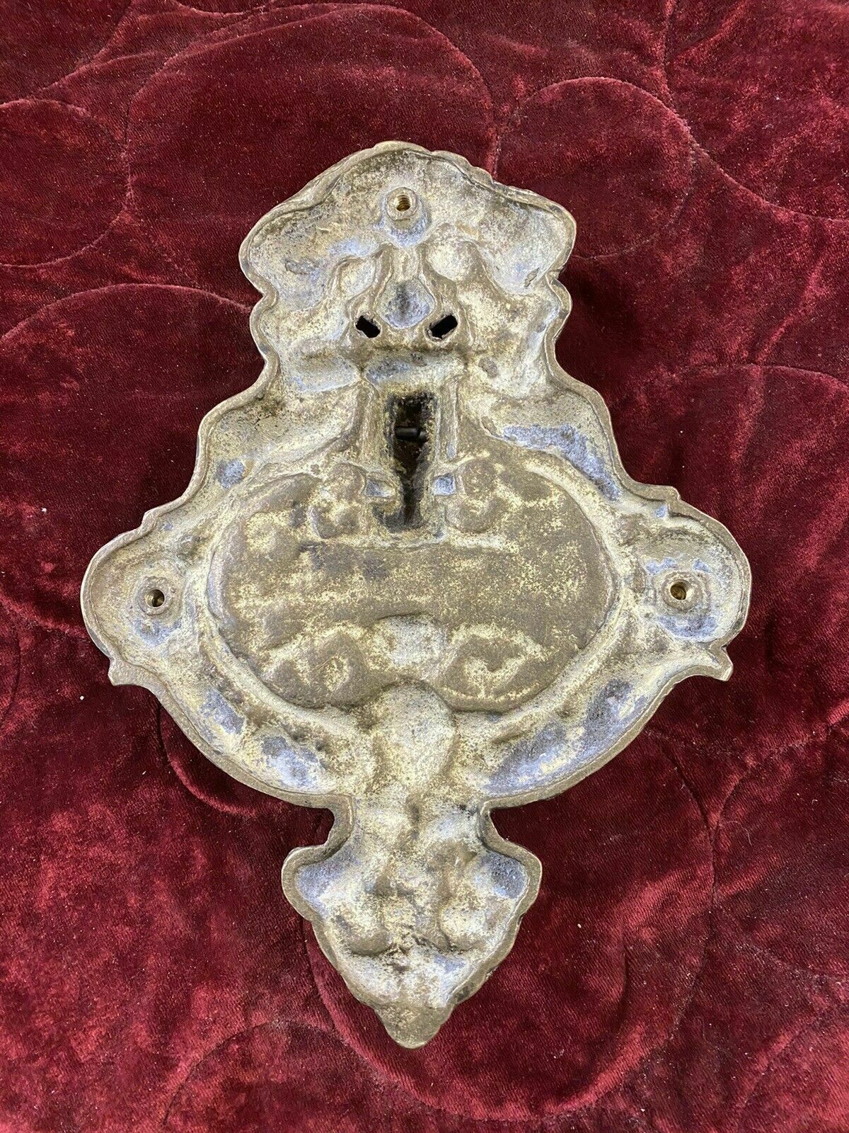 photo furniture Huge Xl Brass Door Knocker Metal Period Reclaimed Architectural Pull Used Old