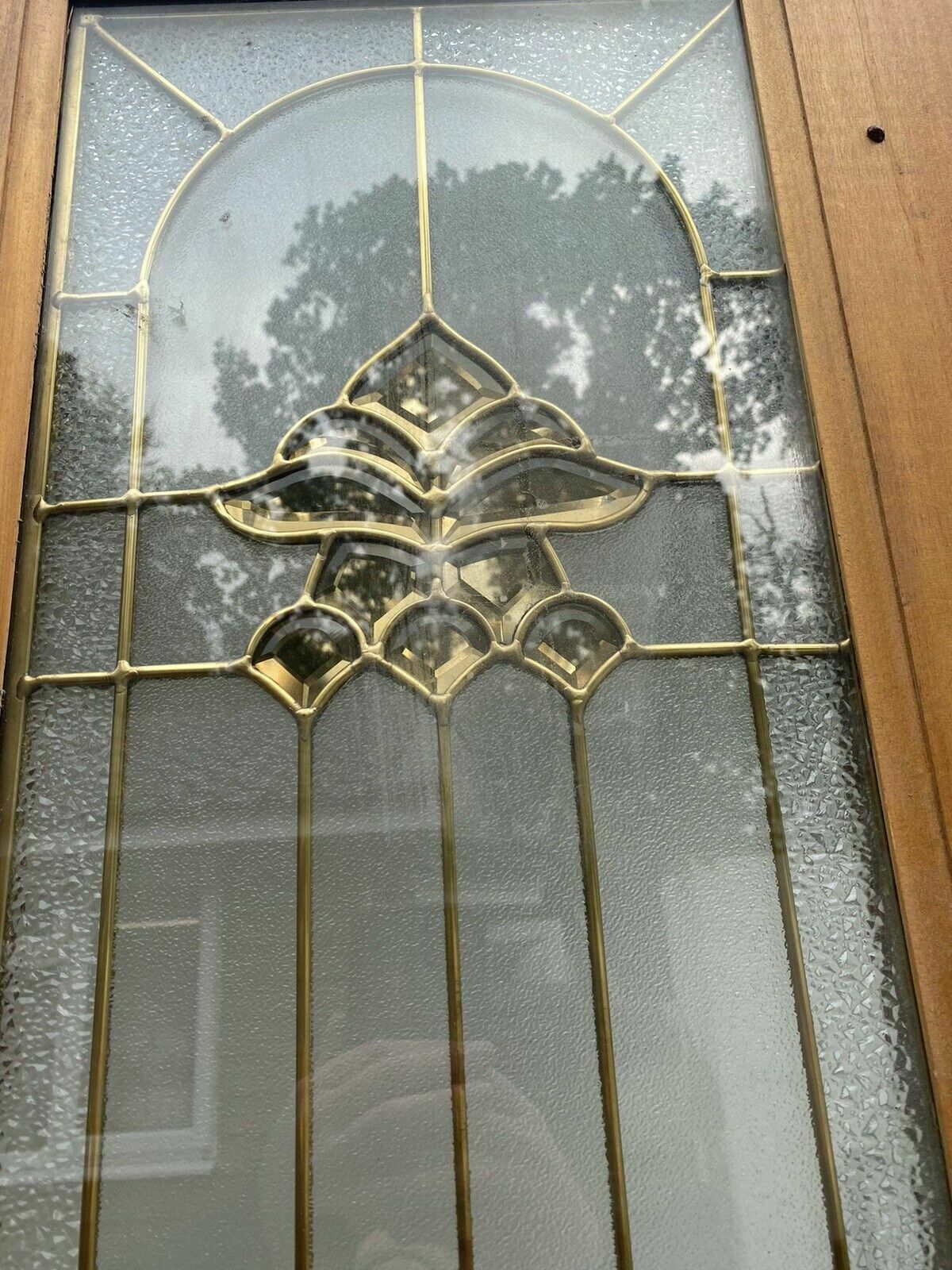 Bespoke Textured Glass French Doors Antique Period Reclaimed Gold Leaded Unique photo buy
