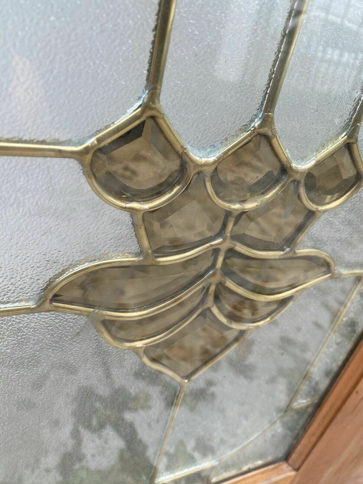photo furniture Bespoke Textured Glass French Doors Antique Period Reclaimed Gold Leaded Unique
