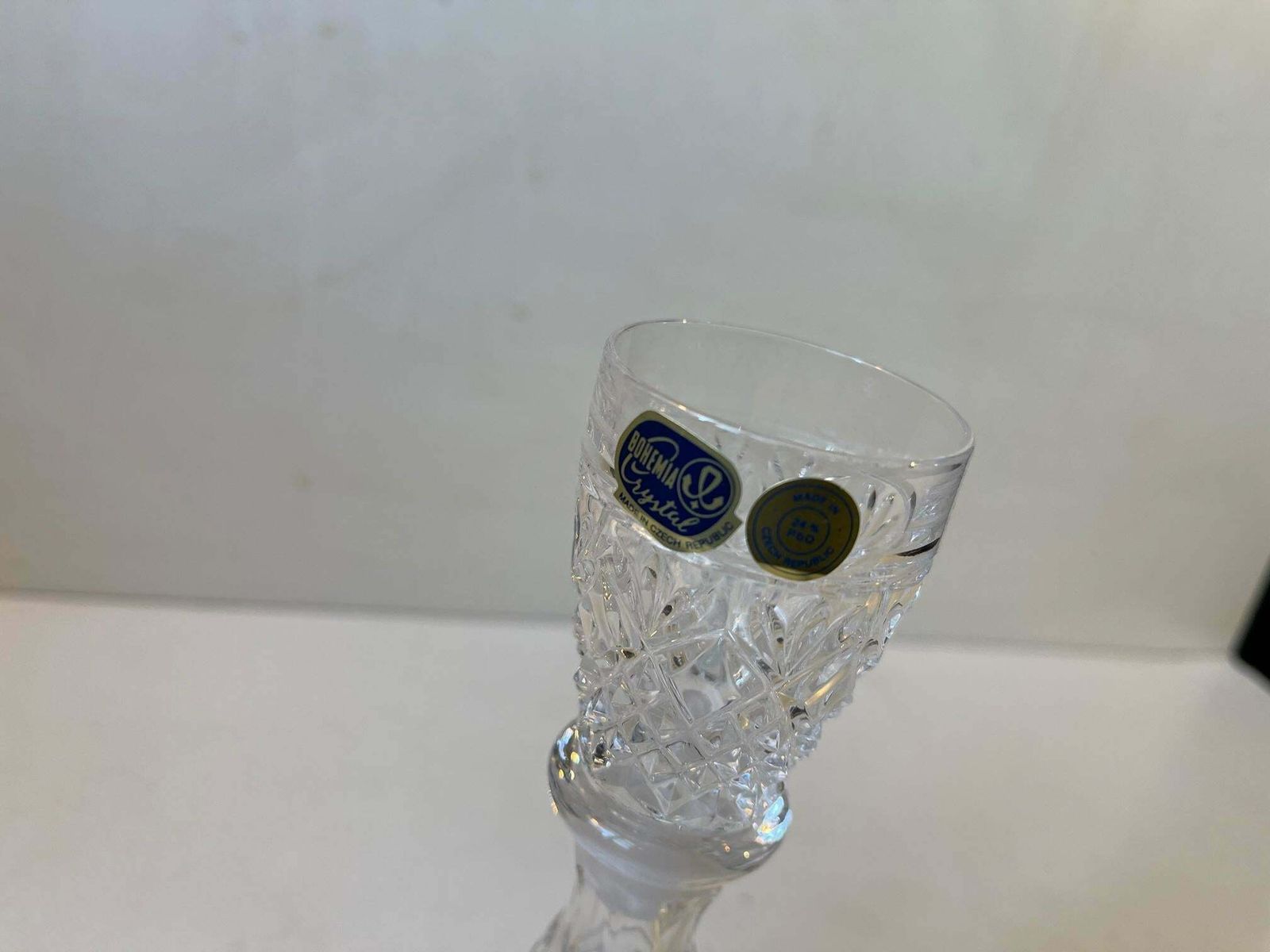 I Drink On My Own, Bohemian Cut Crystal Decanter, 1970s photo buy