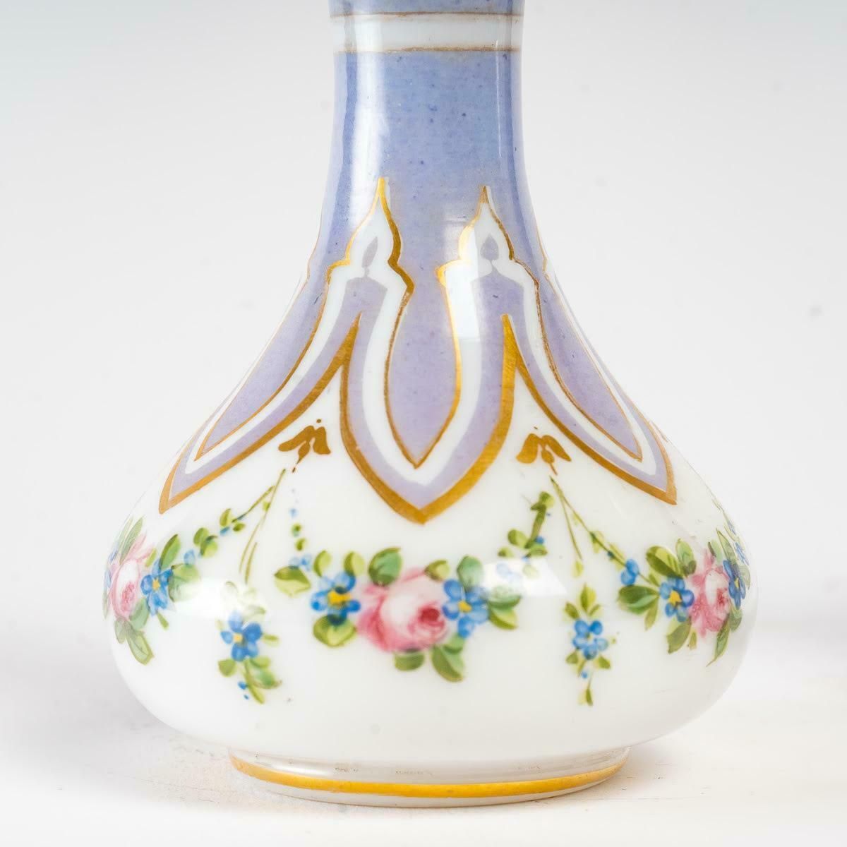 Pair Of Bottles In Painted And Gilded Opaline, Napoleon III Period photo 1763.0