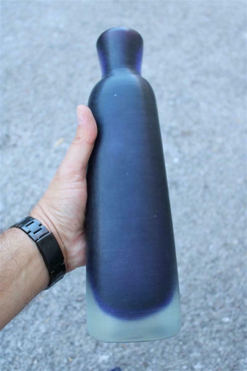 Bottle Paolo Venini 1950 Blu Color Murano Art Glass Serie Inciso Made In Italy photo 3411.0