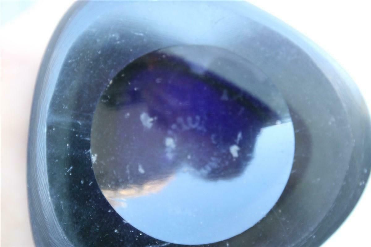 Bottle Paolo Venini 1950 Blu Color Murano Art Glass Serie Inciso Made In Italy photo vinterior