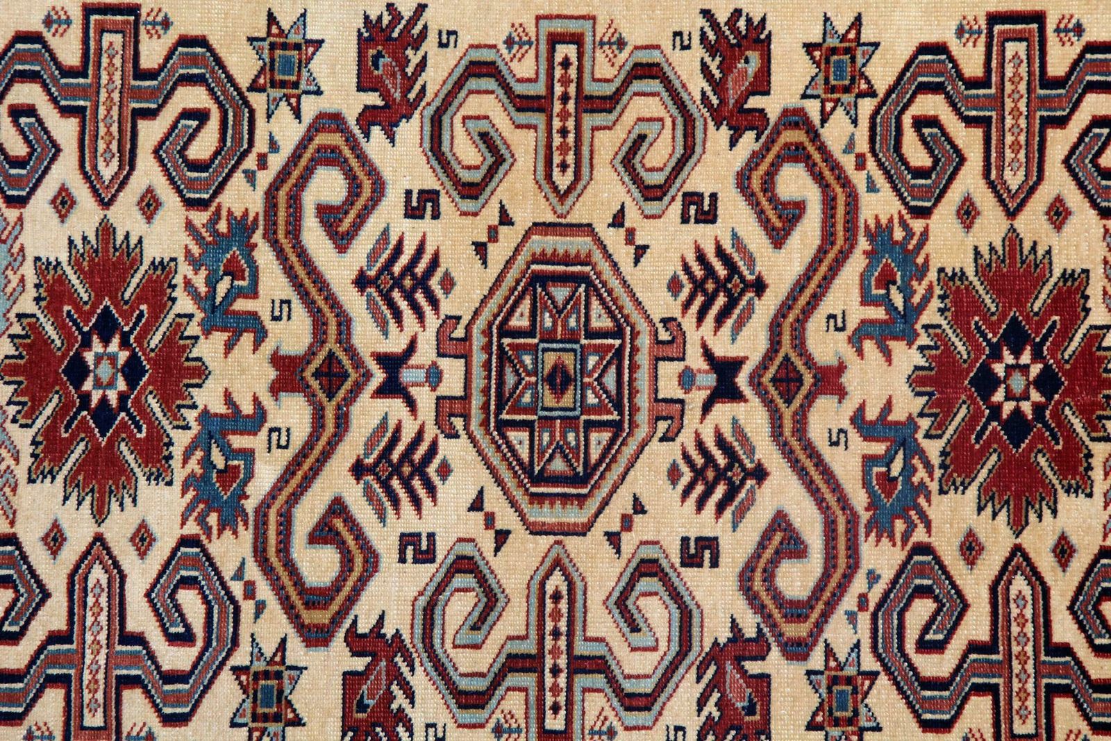 Oriental Rug Geometric Handmade Carpet Yellow Rugs For Sale 102 X 135 Cm photo for sale