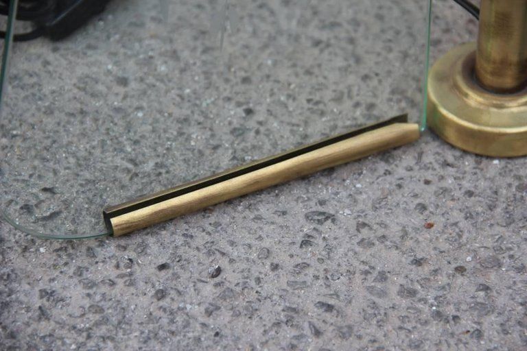 Lighting Floor Lamp From The 1940s Engraved Glass And Brass Parts photo